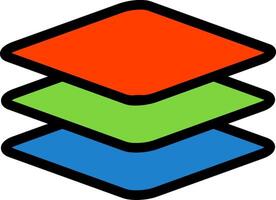 Layers Line Filled Icon vector