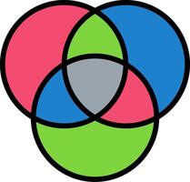Venn Diagram Line Filled Icon vector