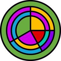 Radar Pie Chart Line Filled Icon vector
