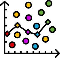 Scatter Graph Line Filled Icon vector