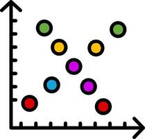 Scatter Plot Line Filled Icon vector