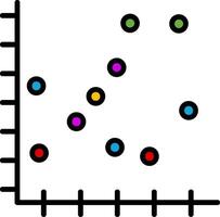 Scatter plot Line Filled Icon vector