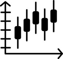 Bell Curve on Graph Glyph Icon vector