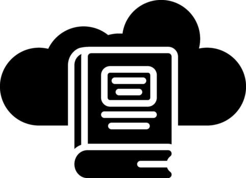 nube aprendizaje glifo icono vector