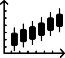 Escalating Bar Graph Glyph Icon vector