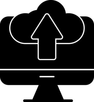 icono de glifo de computación en la nube vector