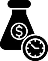 Time Is Money Glyph Icon vector