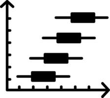Horizontal Bar Chart Glyph Icon vector
