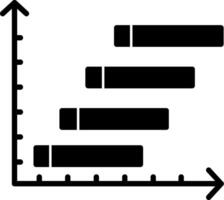 Horizontal Bars showing Progress Glyph Icon vector