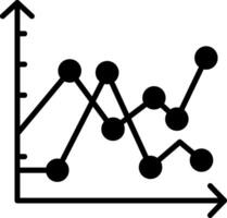 Multiple Line Graph Glyph Icon vector