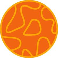 Planet Oranage Filled Icon vector