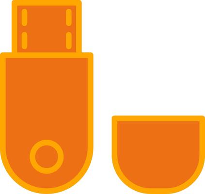 Usb Flash Drive Oranage Filled Icon
