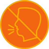 Inability To Speak Oranage Filled Icon vector