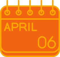 April Oranage Filled Icon vector