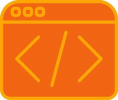 Web Programing Oranage Filled Icon vector
