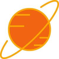 Saturn Oranage Filled Icon vector