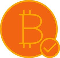 Bitcoin Accepted Oranage Filled Icon vector