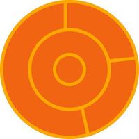 Donut Chart Oranage Filled Icon vector