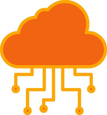 Cloud Computing Oranage Filled Icon