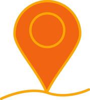 Map Pointer Oranage Filled Icon vector