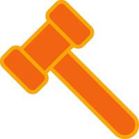 Hammer Oranage Filled Icon vector
