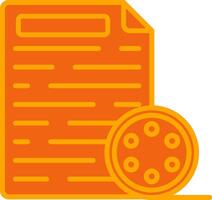 Transcript Oranage Filled Icon vector