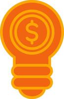Light Bulb Oranage Filled Icon vector