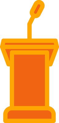 Podium Oranage Filled Icon