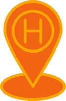 Location Oranage Filled Icon vector