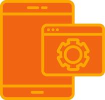 Web Optimization Oranage Filled Icon vector