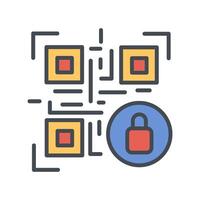 QR Code Encryption Icon Design vector