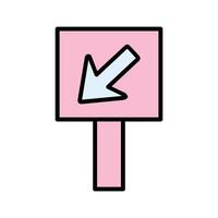 Diagonal Down Left Arrow Icon Design vector