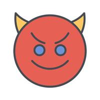 Smiling Face with Horns Icon Design vector