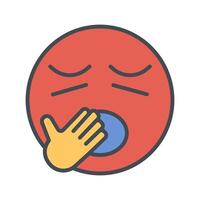 Yawning Face Icon Design vector