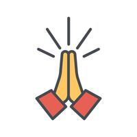 Folded Hands Icon Design vector