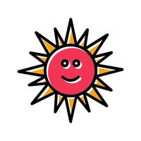 Sun with Face Icon Design vector