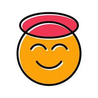 Smiling Face with Halo Icon Design vector