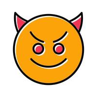 Smiling Face with Horns Icon Design vector
