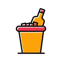 Wine Bottle in Ice Icon Design vector
