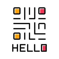 QR Code Text Icon Design vector