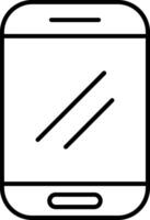 A black and white image of a phone with a line drawn on it vector