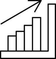 A graph with an arrow going up vector