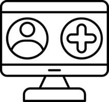 A computer monitor with icons on it vector