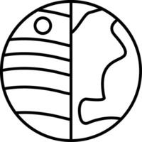 A black and white image of a globe with a line drawing of a man vector