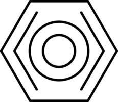 A black and white hexagon with a circle in the center vector
