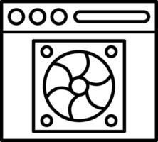 A fan icon with a computer on top vector
