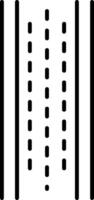 A black and white image of a road with a line of dots vector