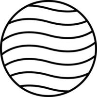 A black and white drawing of a ball with wavy lines vector