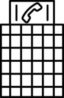 Calendar icon with phone on top vector