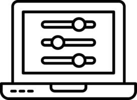 A laptop with a computer screen and a keyboard vector